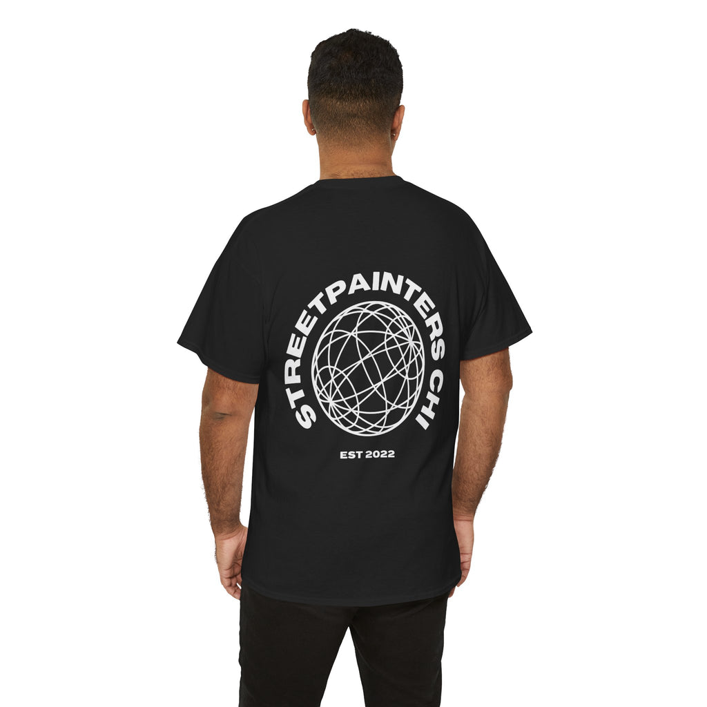 Streetpainters Club Tee — Graphic Black Globe T-Shirt (EST 2022)
