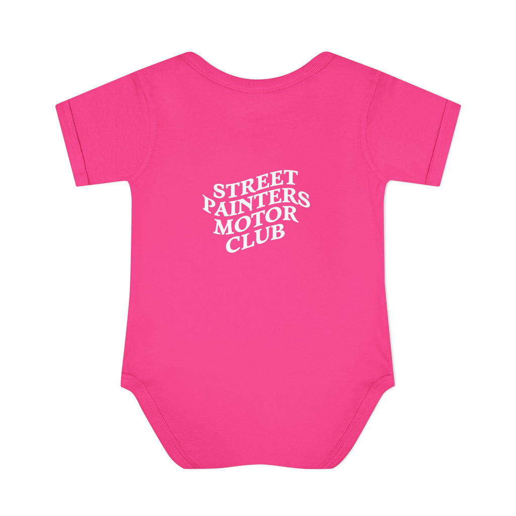 Street Painters Motor Club Infant Bodysuit — Graphic Baby Onesie with Logo
