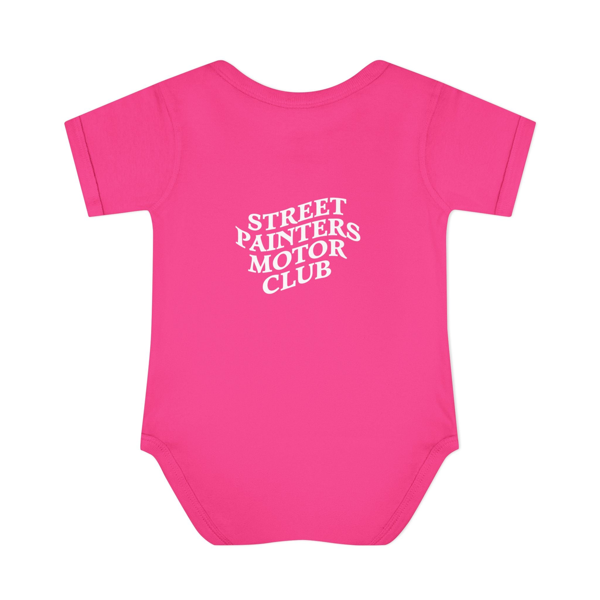 Street Painters Motor Club Infant Bodysuit — Graphic Baby Onesie with Logo