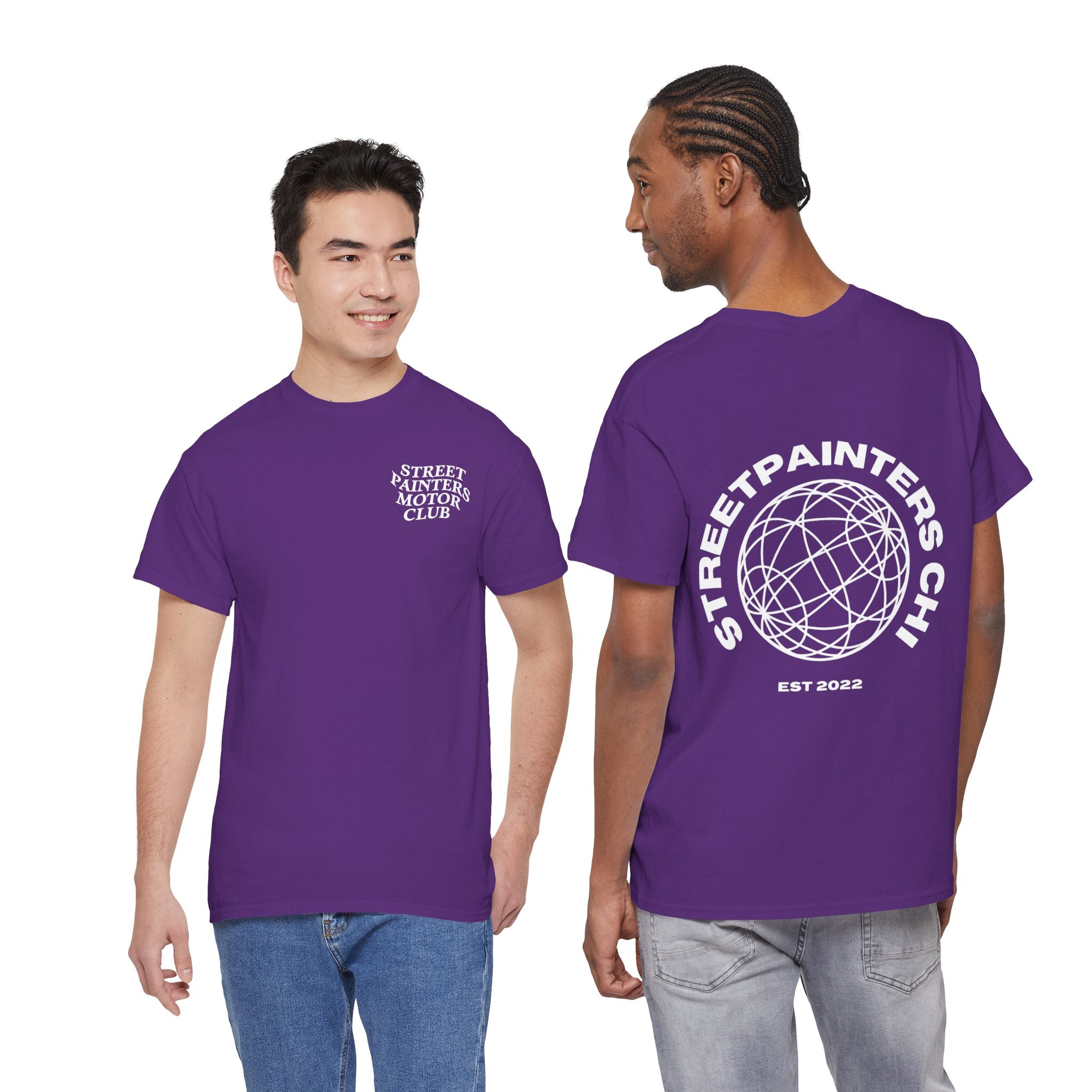 Streetpainters Club Tee — Graphic Black Globe T-Shirt (EST 2022)