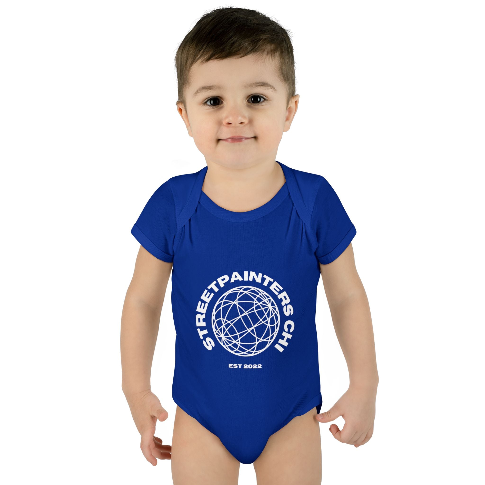 Street Painters Motor Club Infant Bodysuit — Graphic Baby Onesie with Logo