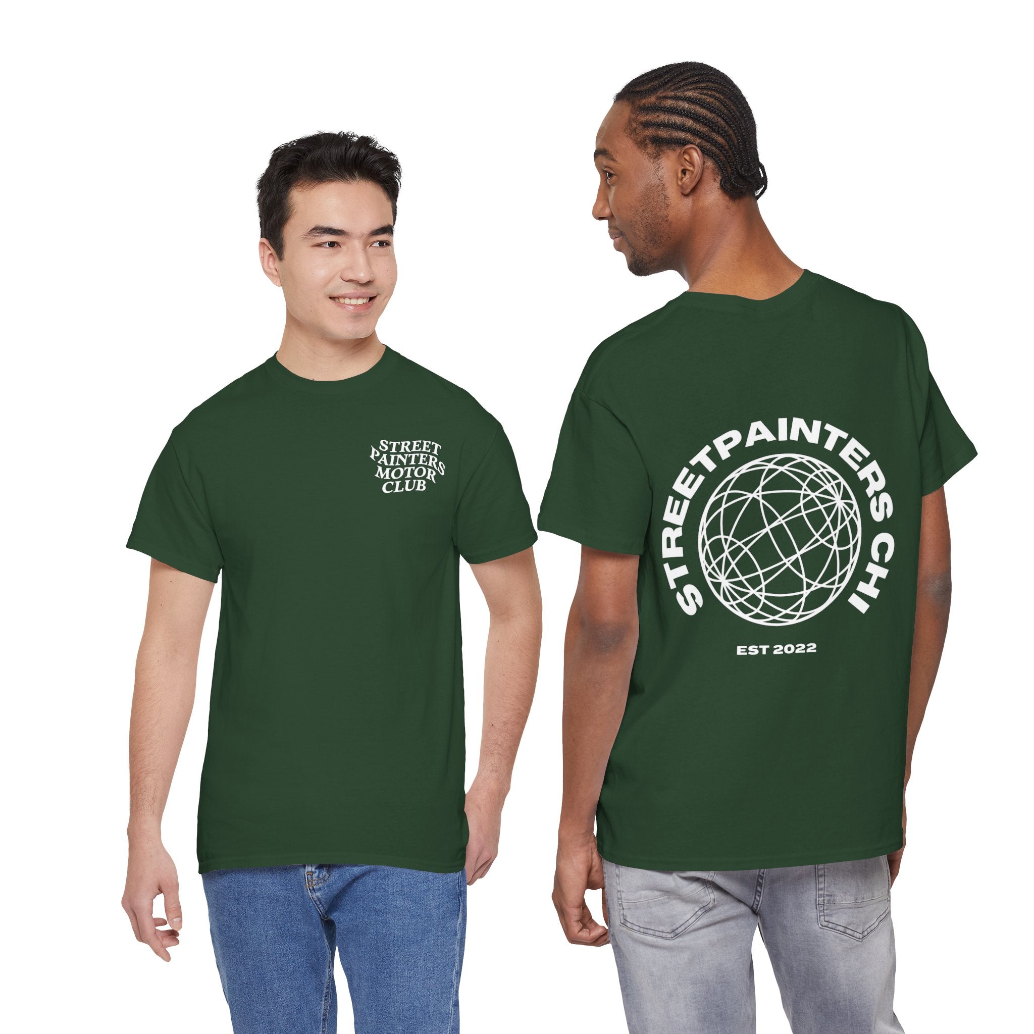 Streetpainters Club Tee — Graphic Black Globe T-Shirt (EST 2022)
