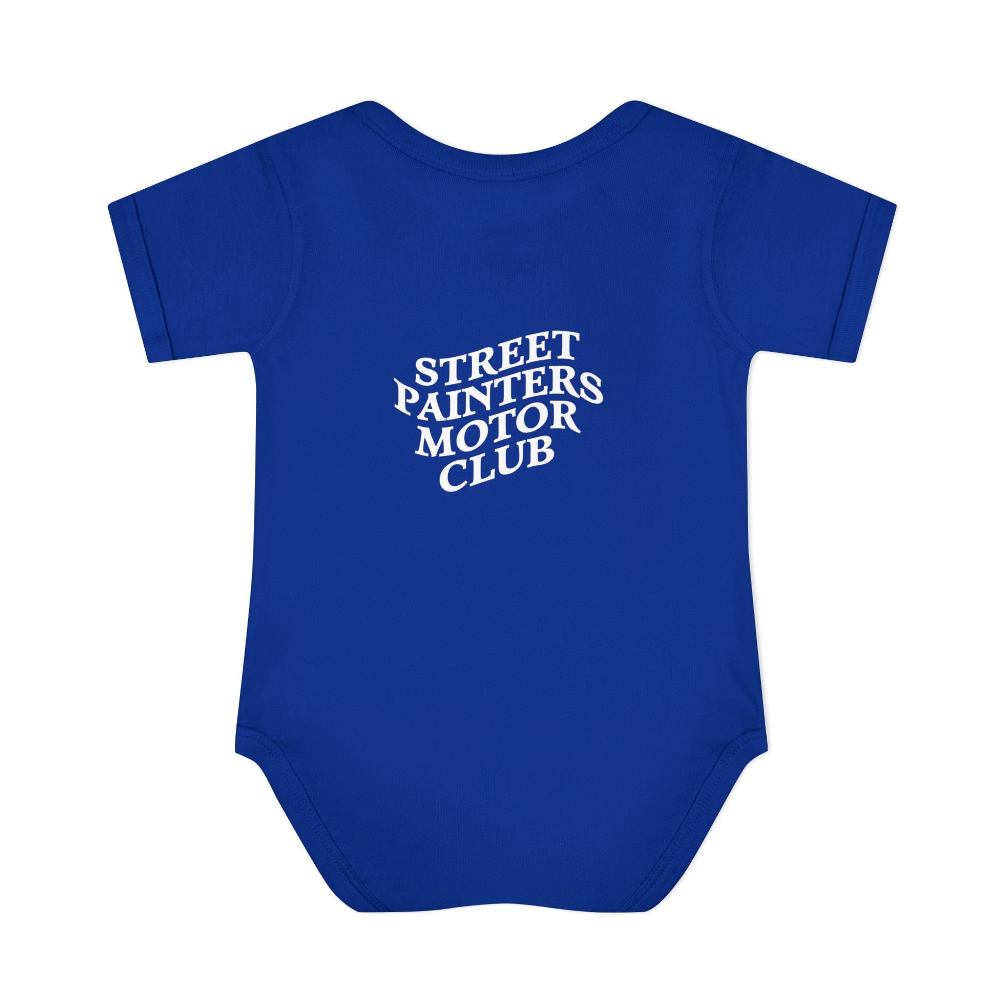 Street Painters Motor Club Infant Bodysuit — Graphic Baby Onesie with Logo