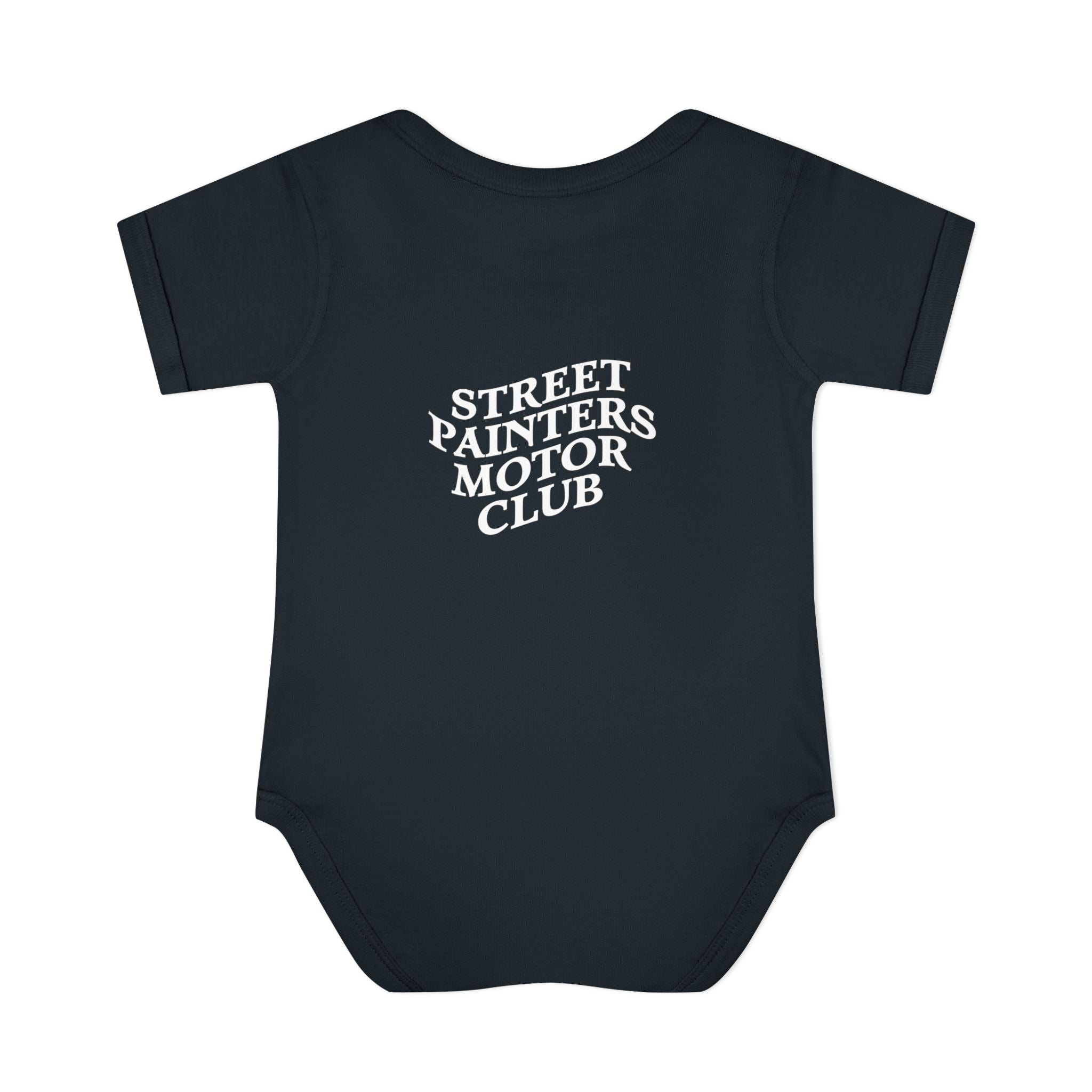 Street Painters Motor Club Infant Bodysuit — Graphic Baby Onesie with Logo