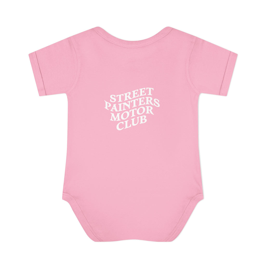 Street Painters Motor Club Infant Bodysuit — Graphic Baby Onesie with Logo