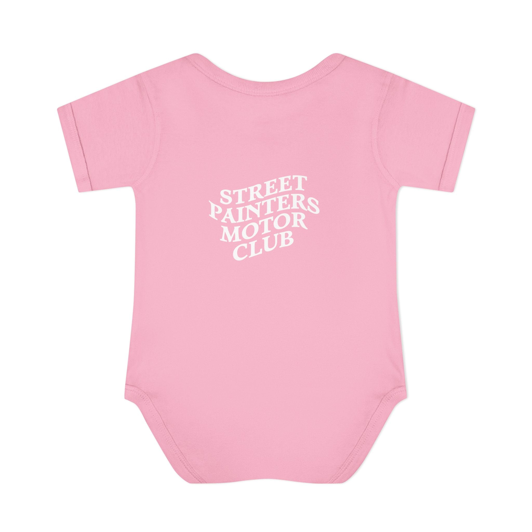 Street Painters Motor Club Infant Bodysuit — Graphic Baby Onesie with Logo