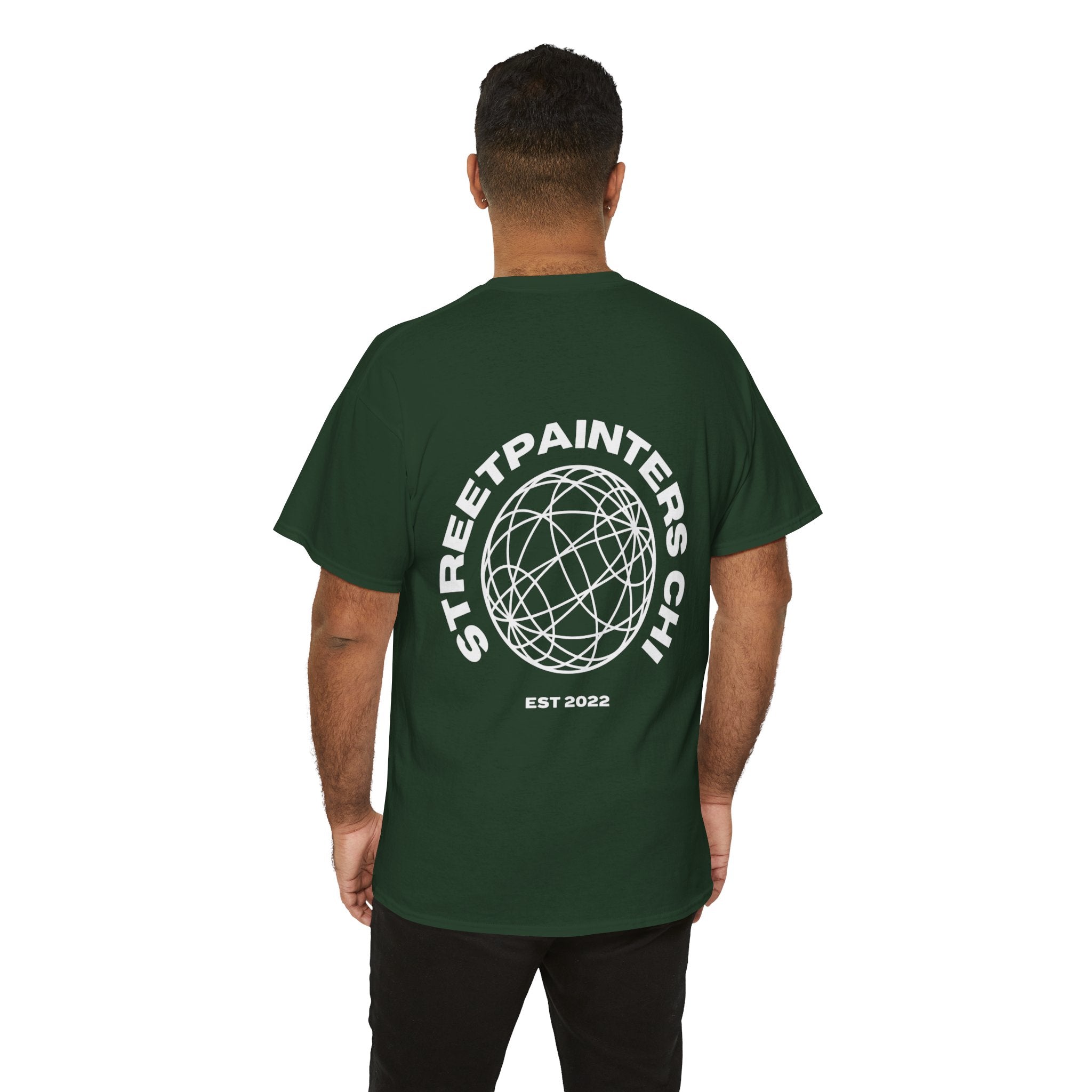 Streetpainters Club Tee — Graphic Black Globe T-Shirt (EST 2022)