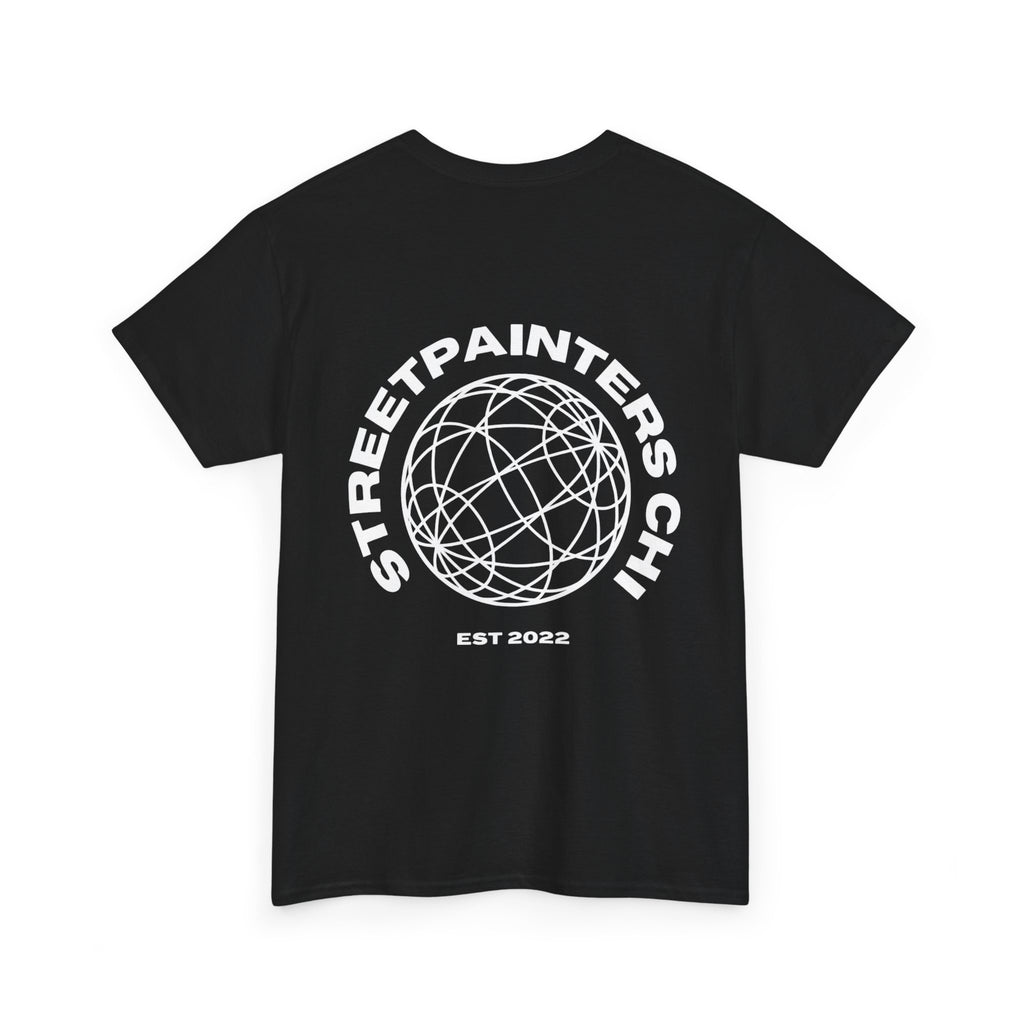 Streetpainters Club Tee — Graphic Black Globe T-Shirt (EST 2022)
