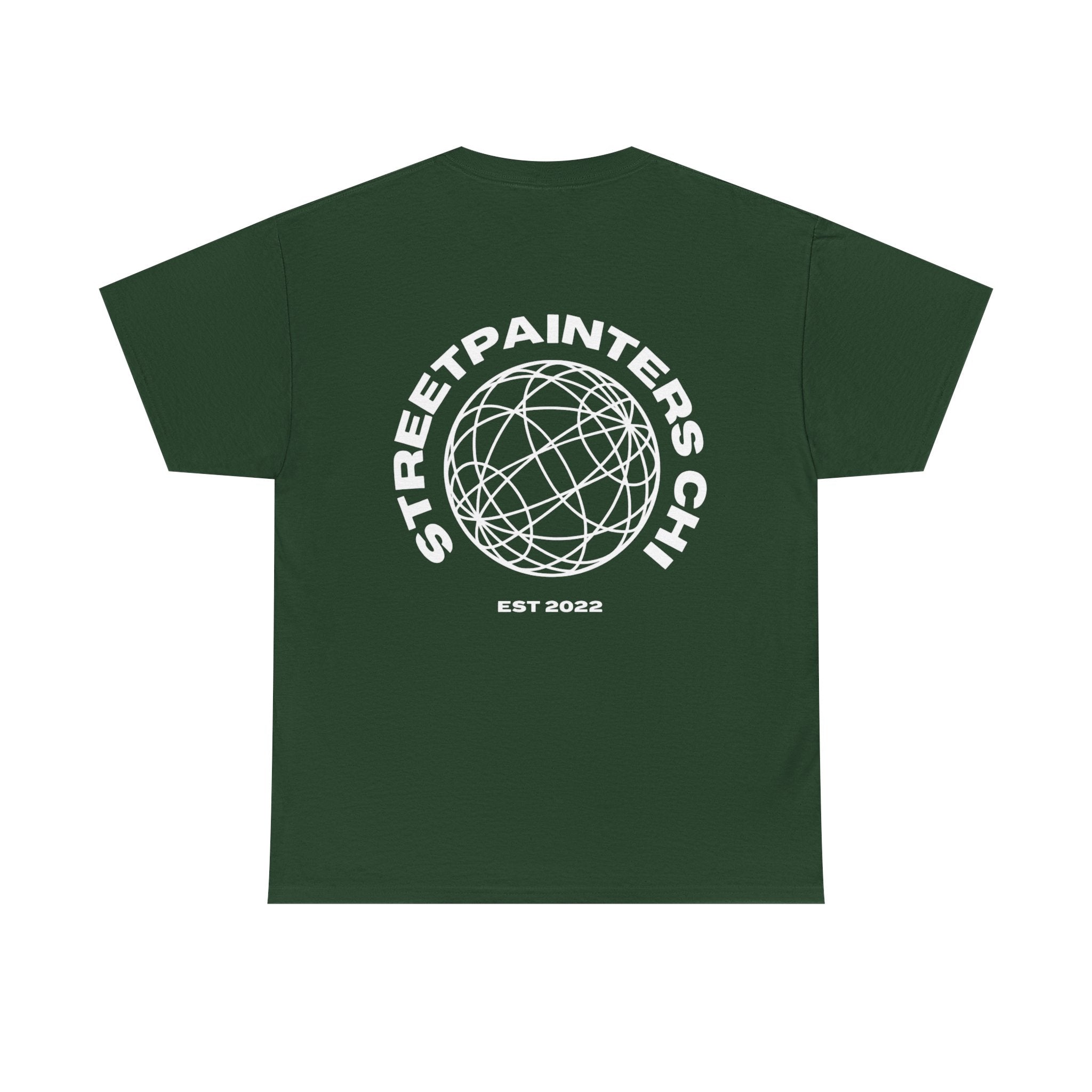 Streetpainters Club Tee — Graphic Black Globe T-Shirt (EST 2022)