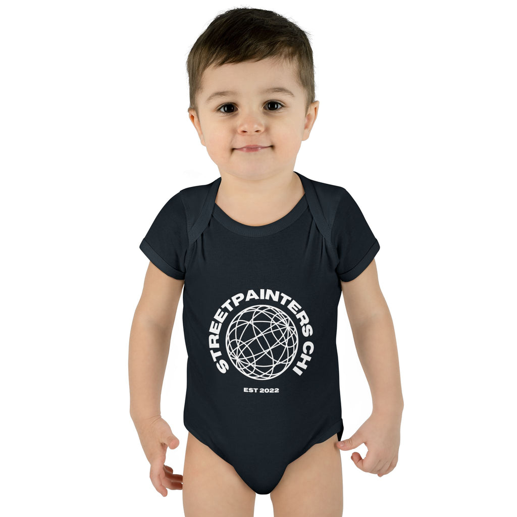 Street Painters Motor Club Infant Bodysuit — Graphic Baby Onesie with Logo