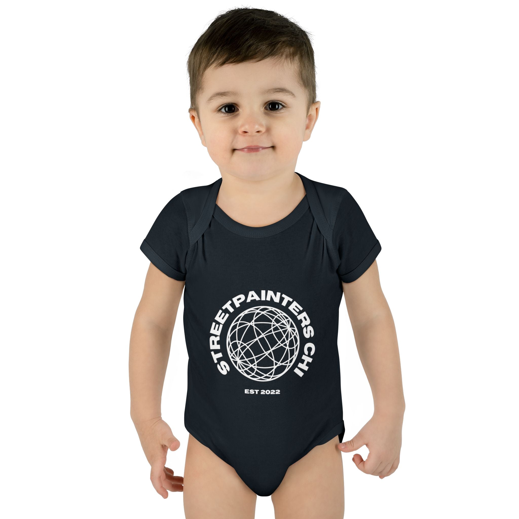 Street Painters Motor Club Infant Bodysuit — Graphic Baby Onesie with Logo